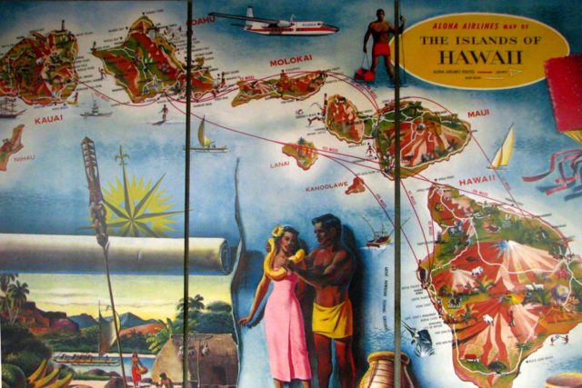Aloha Airlines Wall Map